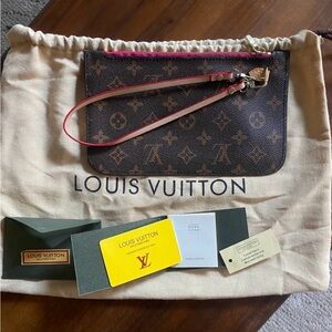 Louis Vuitton Monogram Clutch with Pink Accents